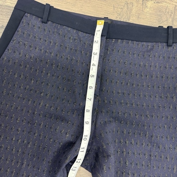 Pinko Italian Women’s Navy Gold Metallic Wide Leg Trousers Pants US Size 8 EUC - Picture 8 of 11